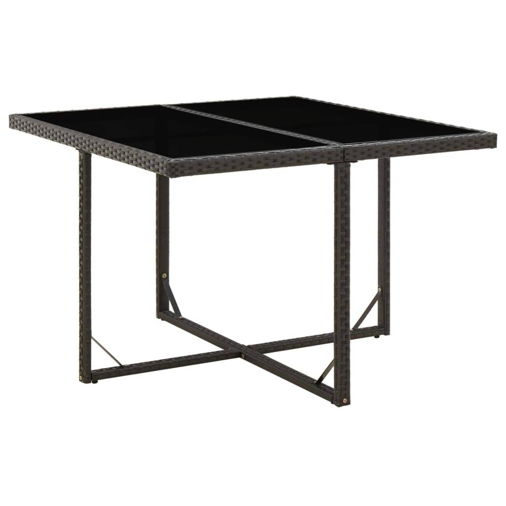 PANGIVO - Table de jardin résine tressée verre noir 109 x 107 x 74 cm - PANGIVO - Image 1