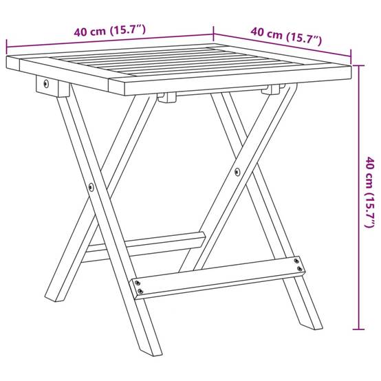 Table d’appoint de jardin en bois d'acacia massif 40 x 40 x 40 cm - PANGIVO - Image 7