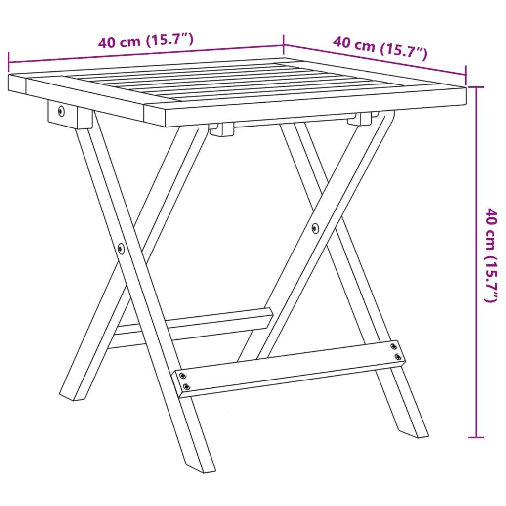 Table d’appoint de jardin en bois d'acacia massif 40 x 40 x 40 cm - PANGIVO - Image 7