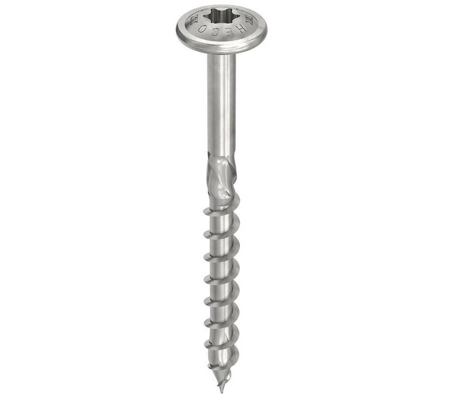 Vis HECO-Topix-Plus Inox - Ø6x120mm - Tête Ronde large - Filetage Partiel - T30 - Boite de 100 - 61836 - Imagen 1