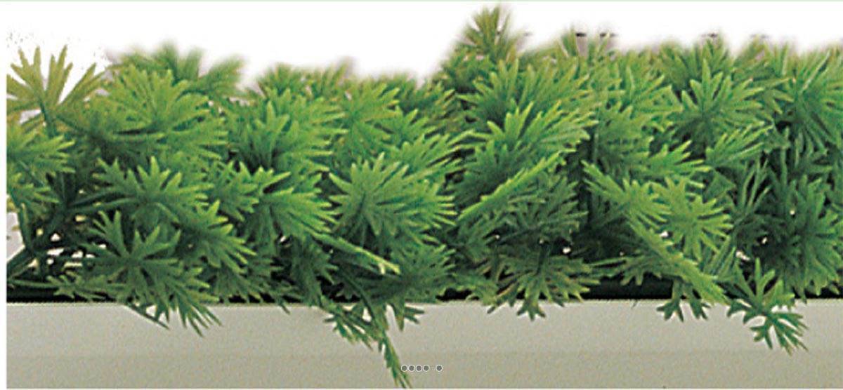 Artificielles - Séparateur barrette Feuillage factice Persil H10cm L75cm socle blanc - dimhaut: H 10 cm - couleur: Vert