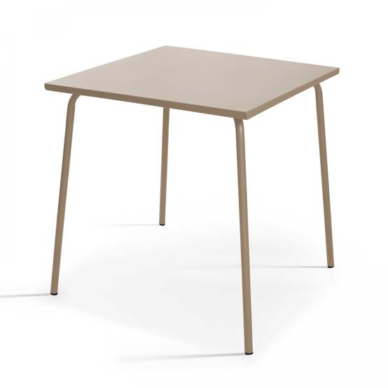 Oviala - Ensemble table de jardin carrée et 4 fauteuils acier taupe Palavas - Oviala - Imagen 3