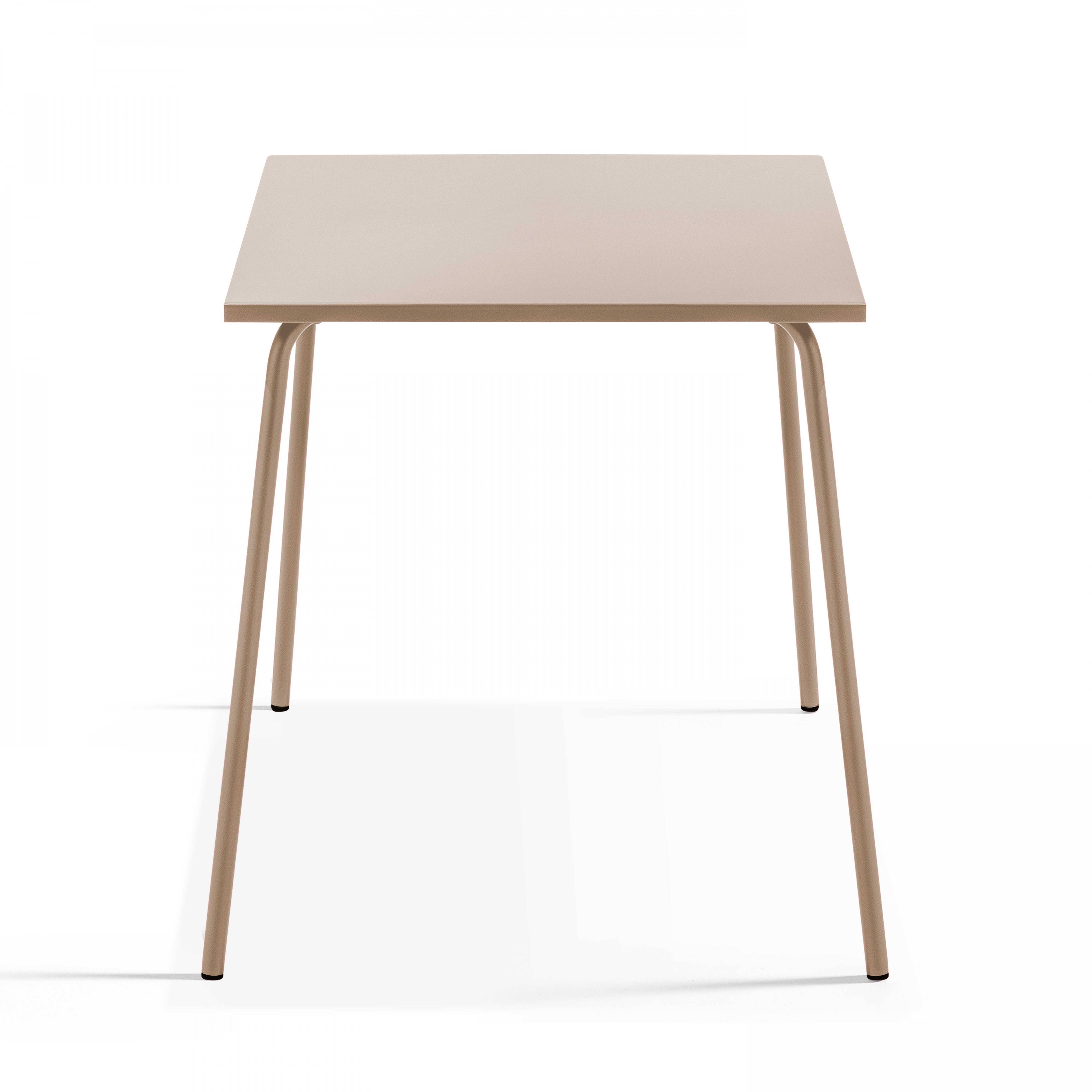 Oviala - Ensemble table de jardin carrée et 4 fauteuils acier taupe Palavas - Oviala - Imagen 4