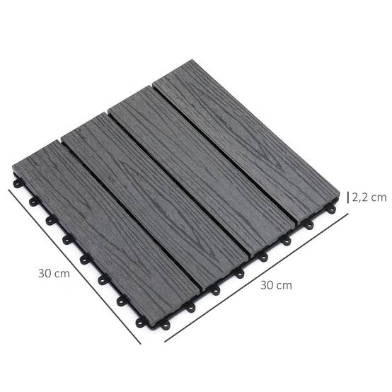 BMOT Dalles terrasse caillebotis Lot de 44 pcs, Surface Max. 4 m²- emboîtables Carreaux bois d BMOT Dalles terrasse caillebotis Lot de 44 pcs, Surface Max. 4 m²- emboîtables Carreaux bois d