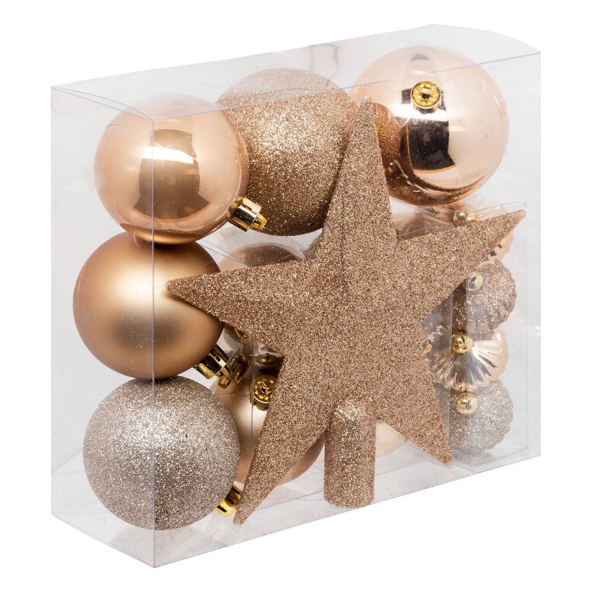 Atmosphera - Kit de 18 Boules de Noël beige - Atmosphera Créateur d'intérieur - Imagen 2