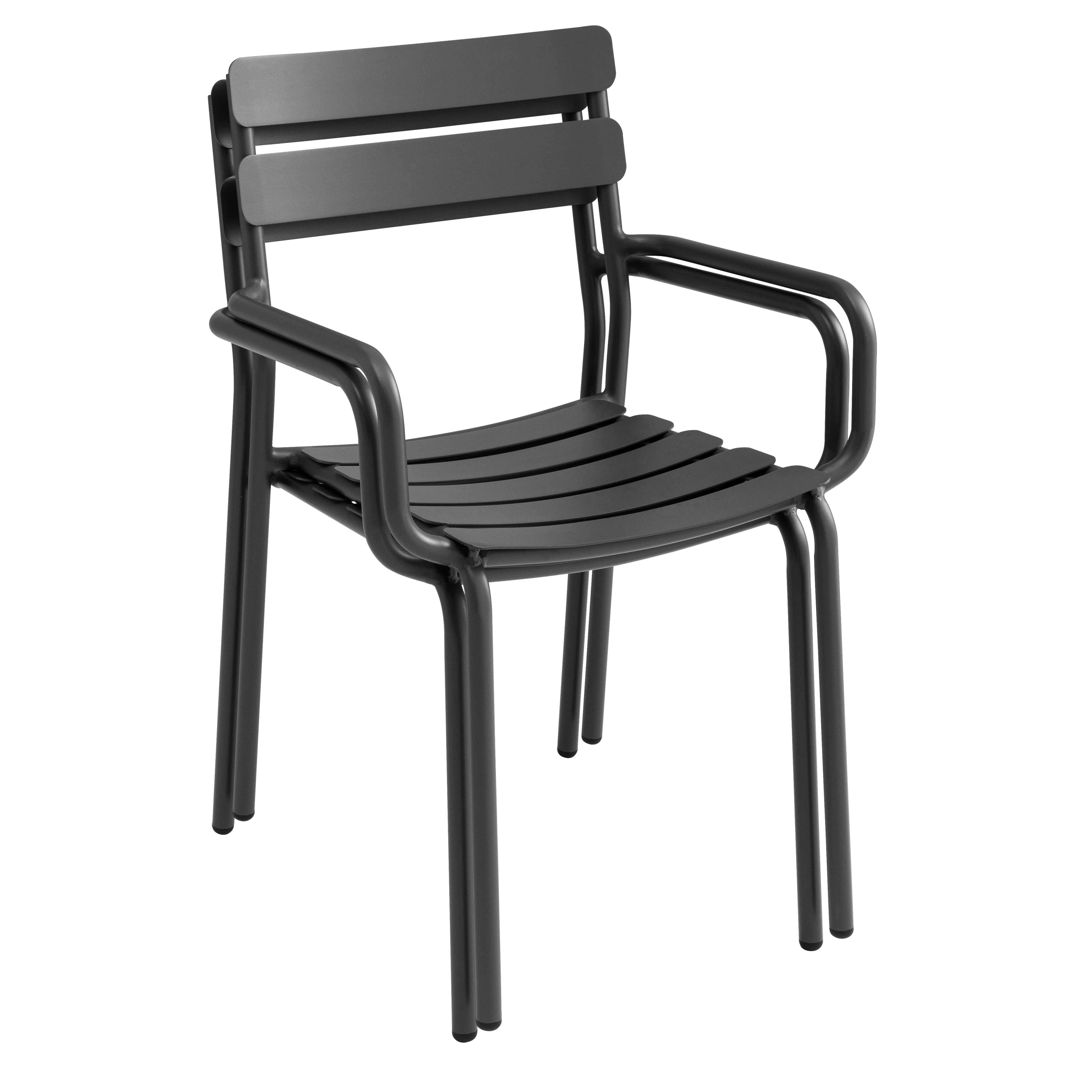 Oviala - Fauteuil de terrasse en aluminium noir Almada - Oviala - Imagen 3