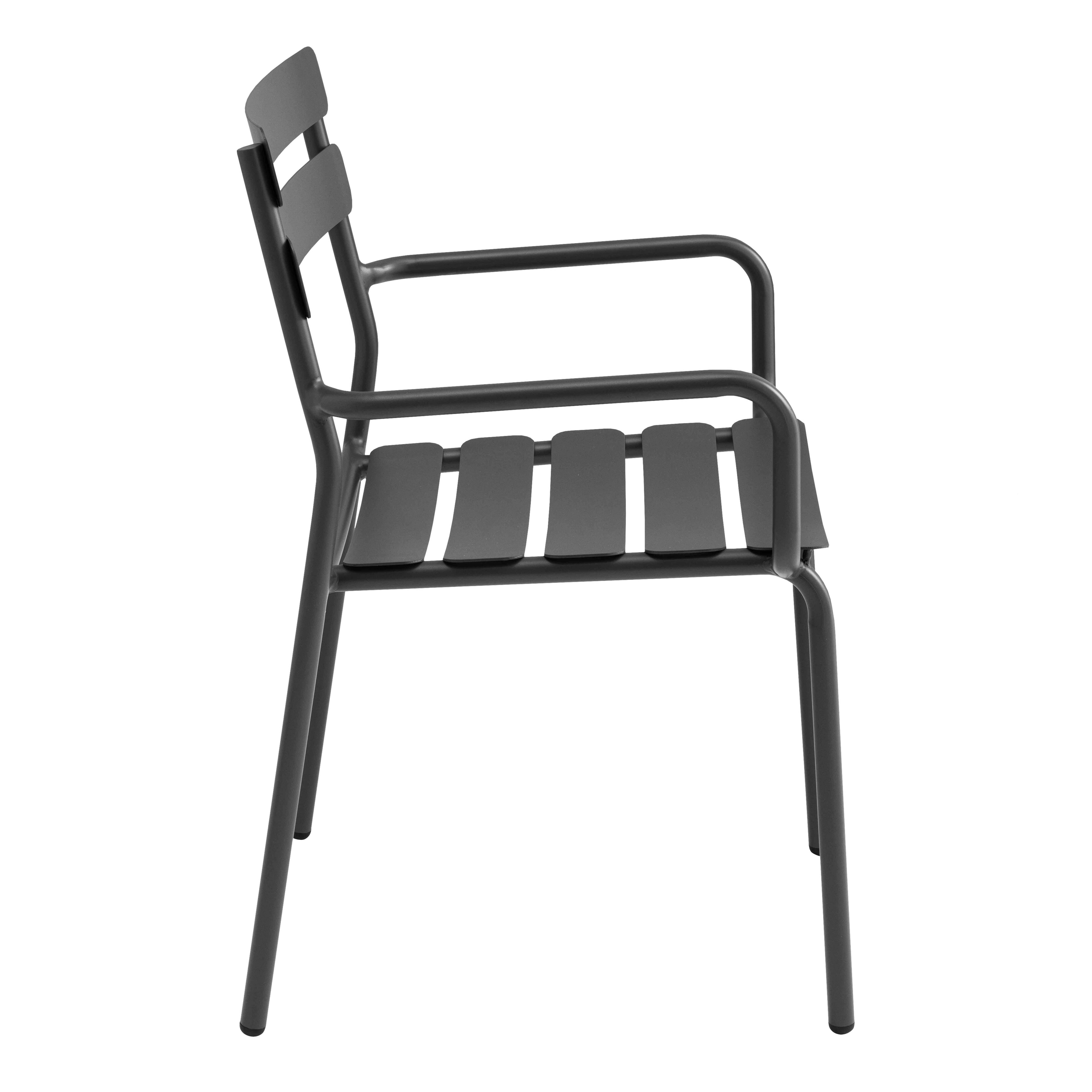 Oviala - Fauteuil de terrasse en aluminium noir Almada - Oviala - Imagen 6