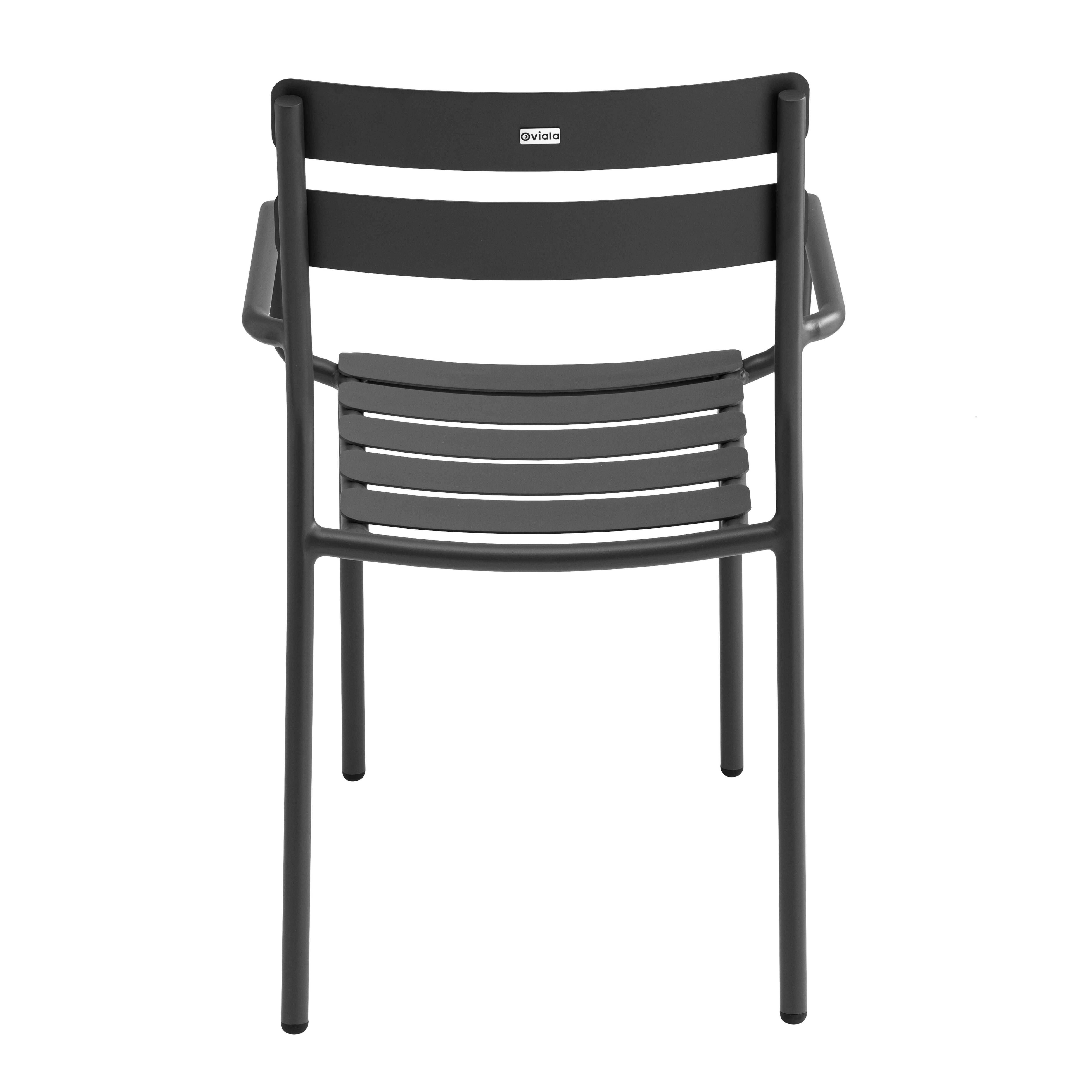 Oviala - Fauteuil de terrasse en aluminium noir Almada - Oviala - Imagen 5
