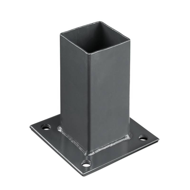 Platine de fixation 60 x 60 mm pour portillon grillagé Gris anthracite - Easy Clôture