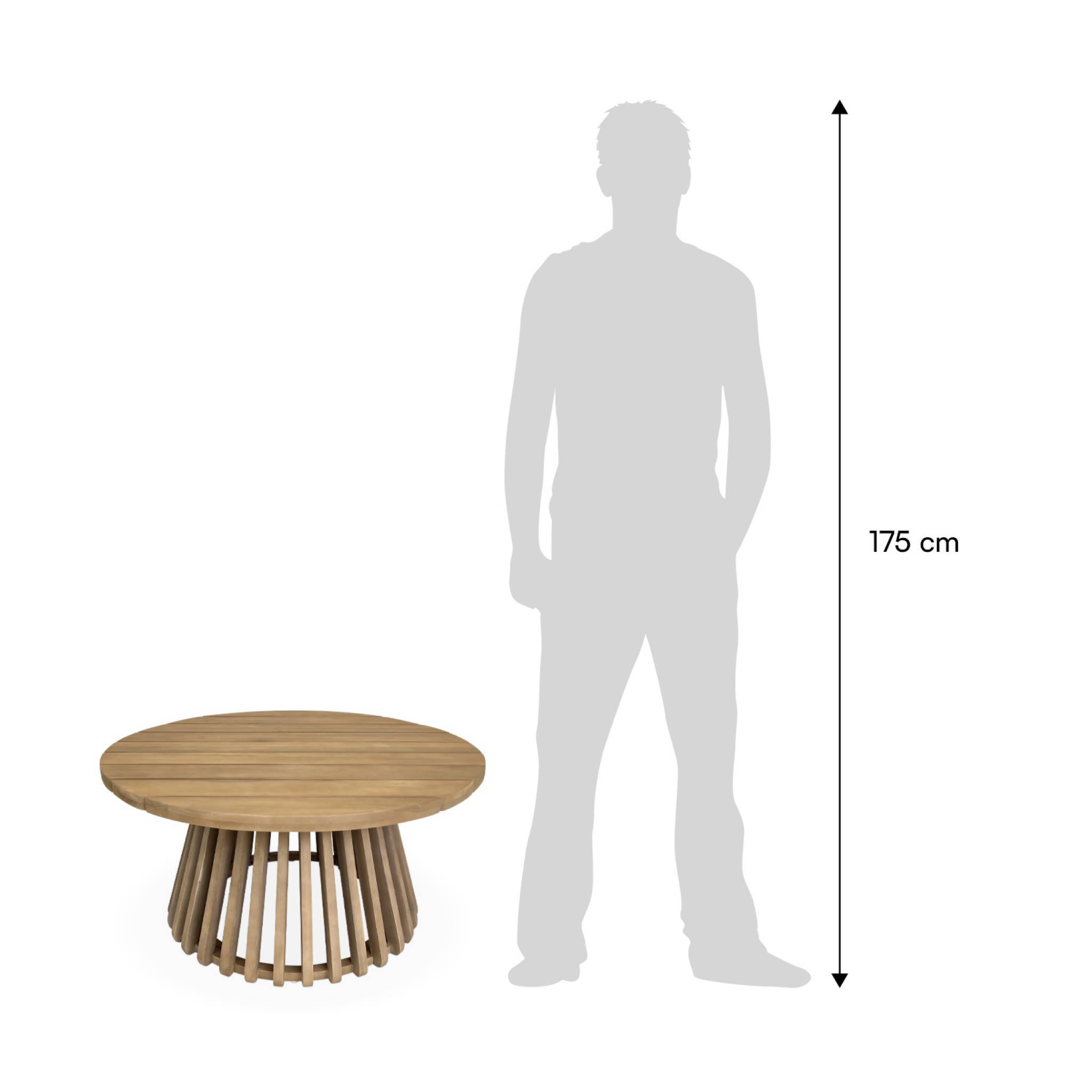sweeek - Table basse de jardin ronde en bois d'acacia. intérieur/extérieur Ø80cm | sweeek - Image 6