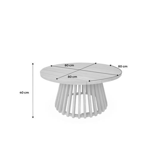 sweeek - Table basse de jardin ronde en bois d'acacia. intérieur/extérieur Ø80cm | sweeek - Image 7