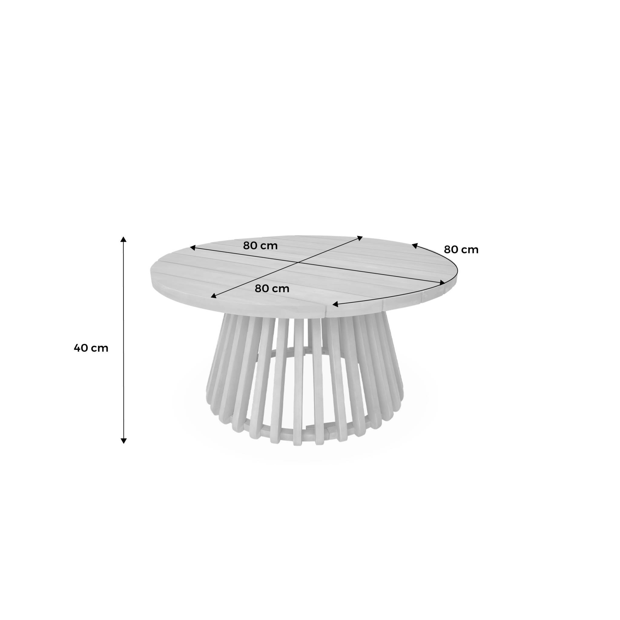 sweeek - Table basse de jardin ronde en bois d'acacia. intérieur/extérieur Ø80cm | sweeek - Image 7