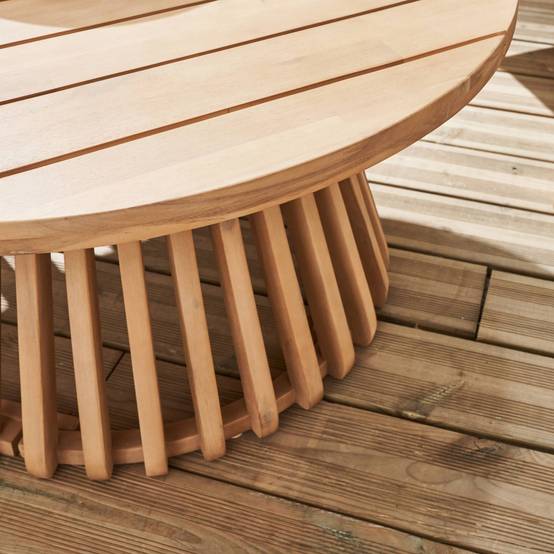 sweeek - Table basse de jardin ronde en bois d'acacia. intérieur/extérieur Ø80cm | sweeek - Image 3