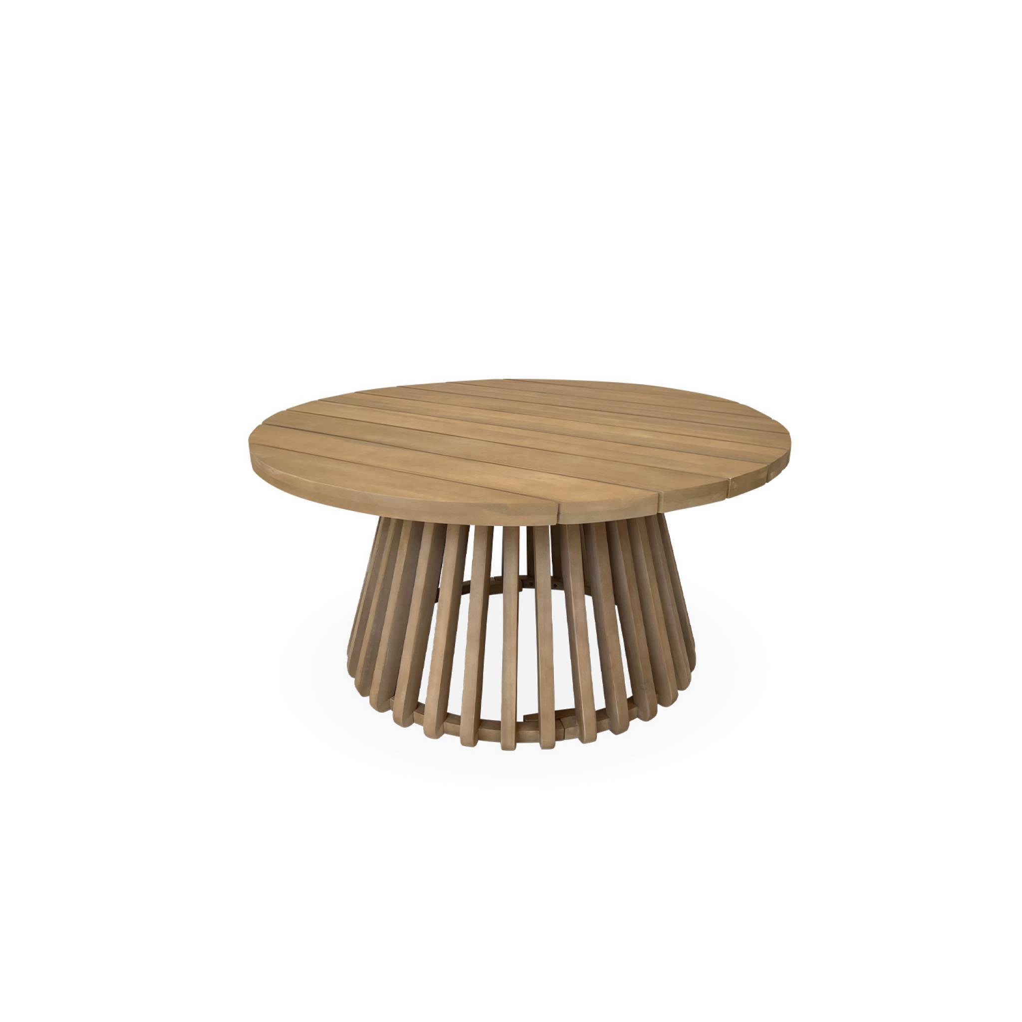 sweeek - Table basse de jardin ronde en bois d'acacia. intérieur/extérieur Ø80cm | sweeek - Image 2