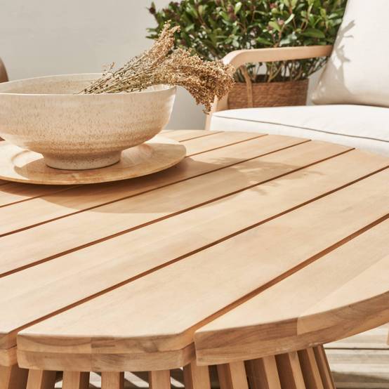 sweeek - Table basse de jardin ronde en bois d'acacia. intérieur/extérieur Ø80cm | sweeek - Image 5