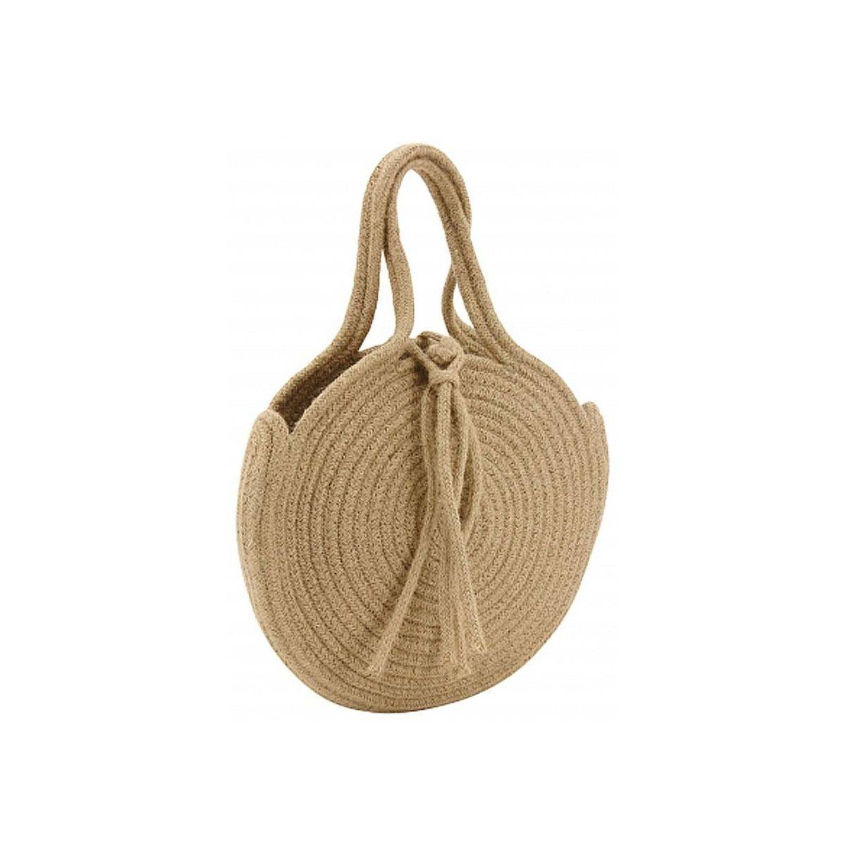 Aubry Gaspard - Sac rond en corde de coton et jute Beige - Imagen 1