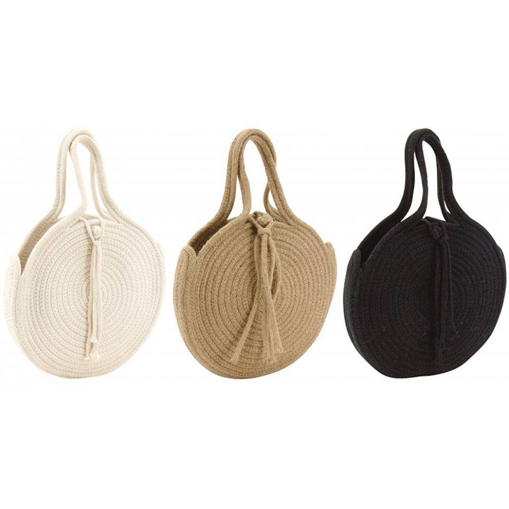 Aubry Gaspard - Sac rond en corde de coton et jute Beige - Imagen 2