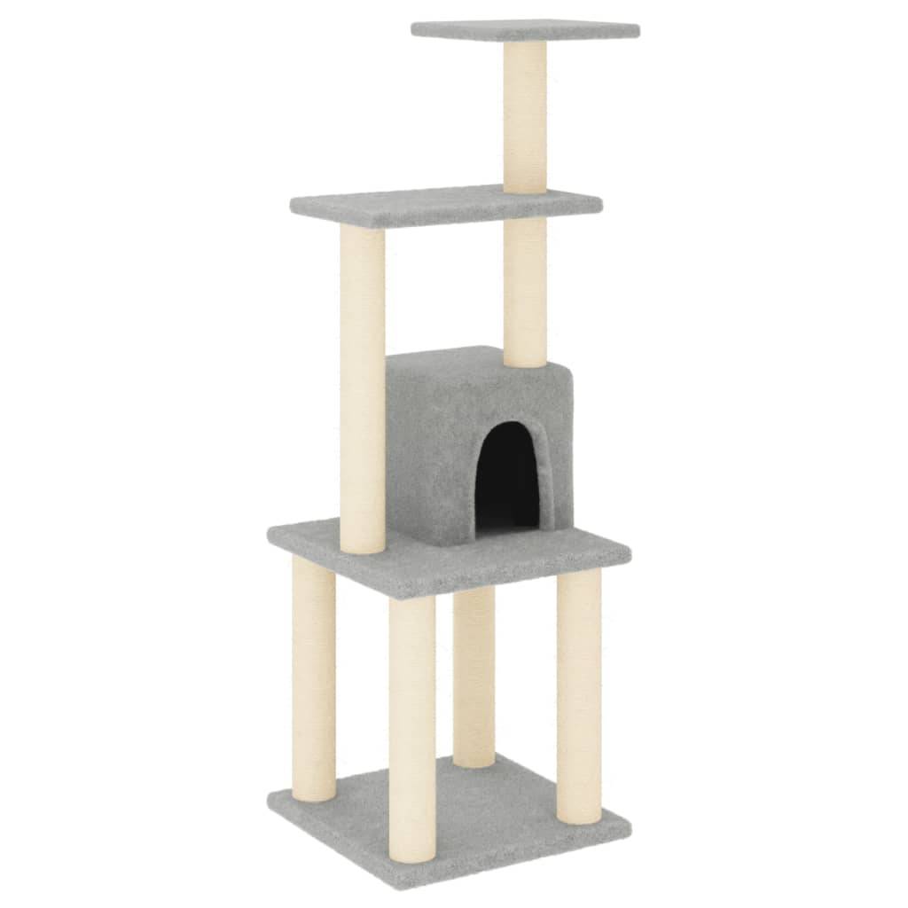 Vidaxl - Arbre à chat avec griffoirs en sisal Gris clair 105 cm vidaXL 171467 - Imagen 2