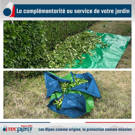 Pack 2 Bâches Jardin - Tailles Complémentaires - 3x5m (x1) HQ250JD + 6x10m (x1) SR150JD - Bâches imperméables - PD4JD TECPLAST - Image 2