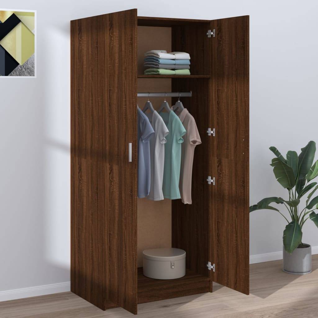 Vidaxl - Garde-robe Chêne marron 80x52x180 cm Bois d'ingénierie - vidaXL - Imagen 4