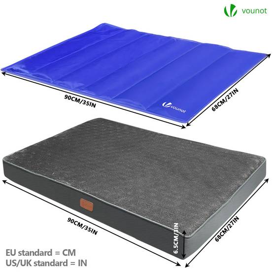 Vounot - Matelas panier pour chien avec tapis gel rafraichissant amovible 91x70x9cm - Image 7