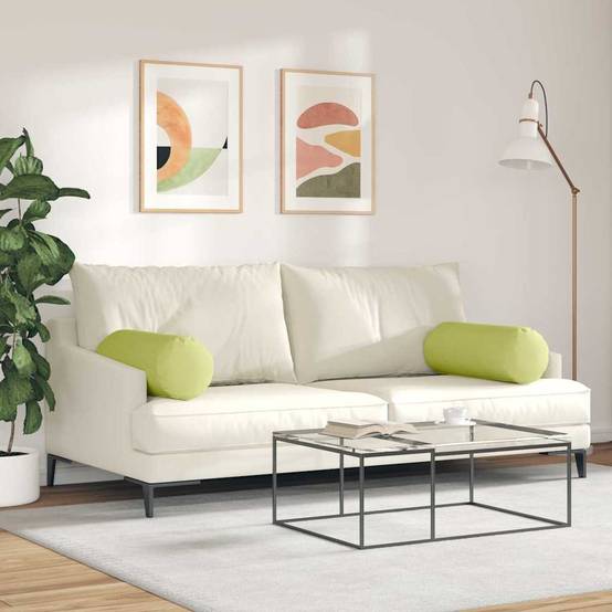 Lot de 2 Coussins Polochons Géants Tissu Doux Housse Lavable pour Chambre et Salon Vert Clair 25x70 cm – ComfortXL Outdoor Living - Image 4