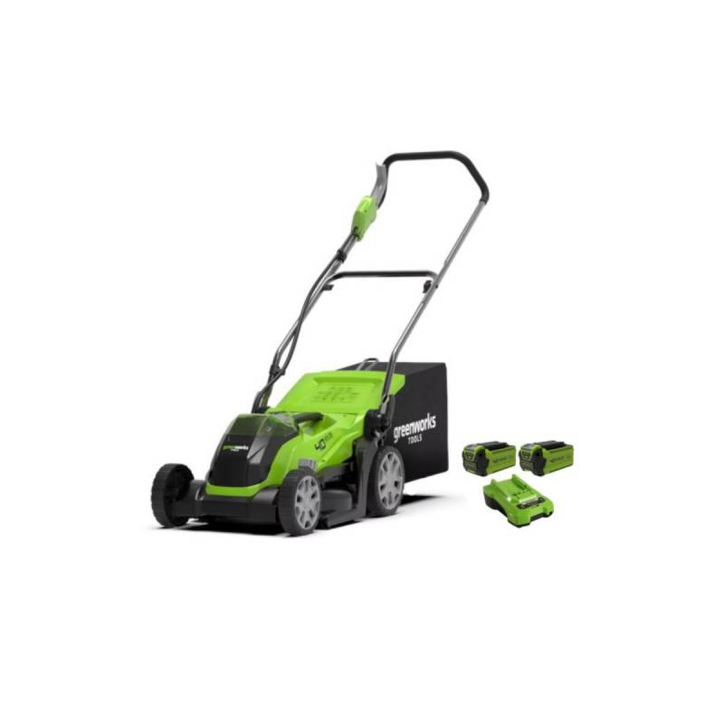 Greenworks - Tondeuse à gazon poussée 35cm 40V GREENWORKS - 2 Batteries 2,0Ah - Chargeur - G40LM35K2X