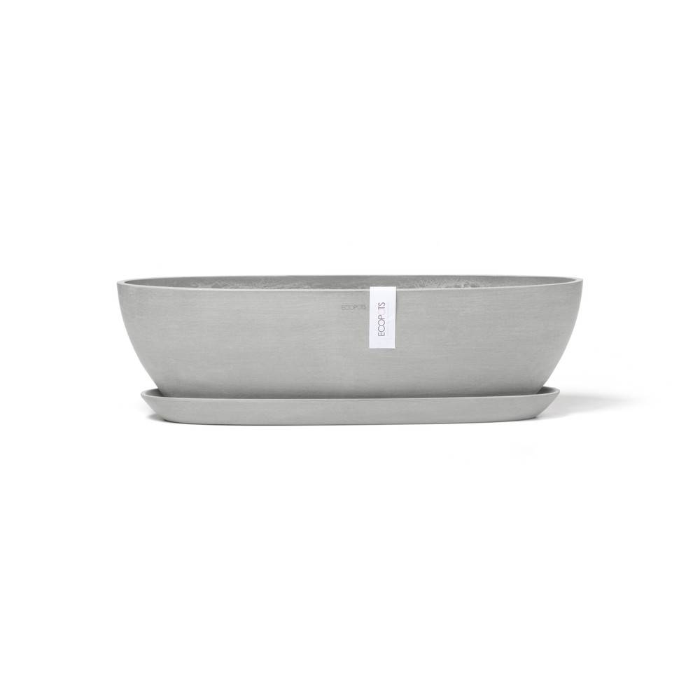 Ecopots - Soucoupe Sofia Long Blanc Gris - 49,4 x 13,6 x H. 3 cm ECOPOTS