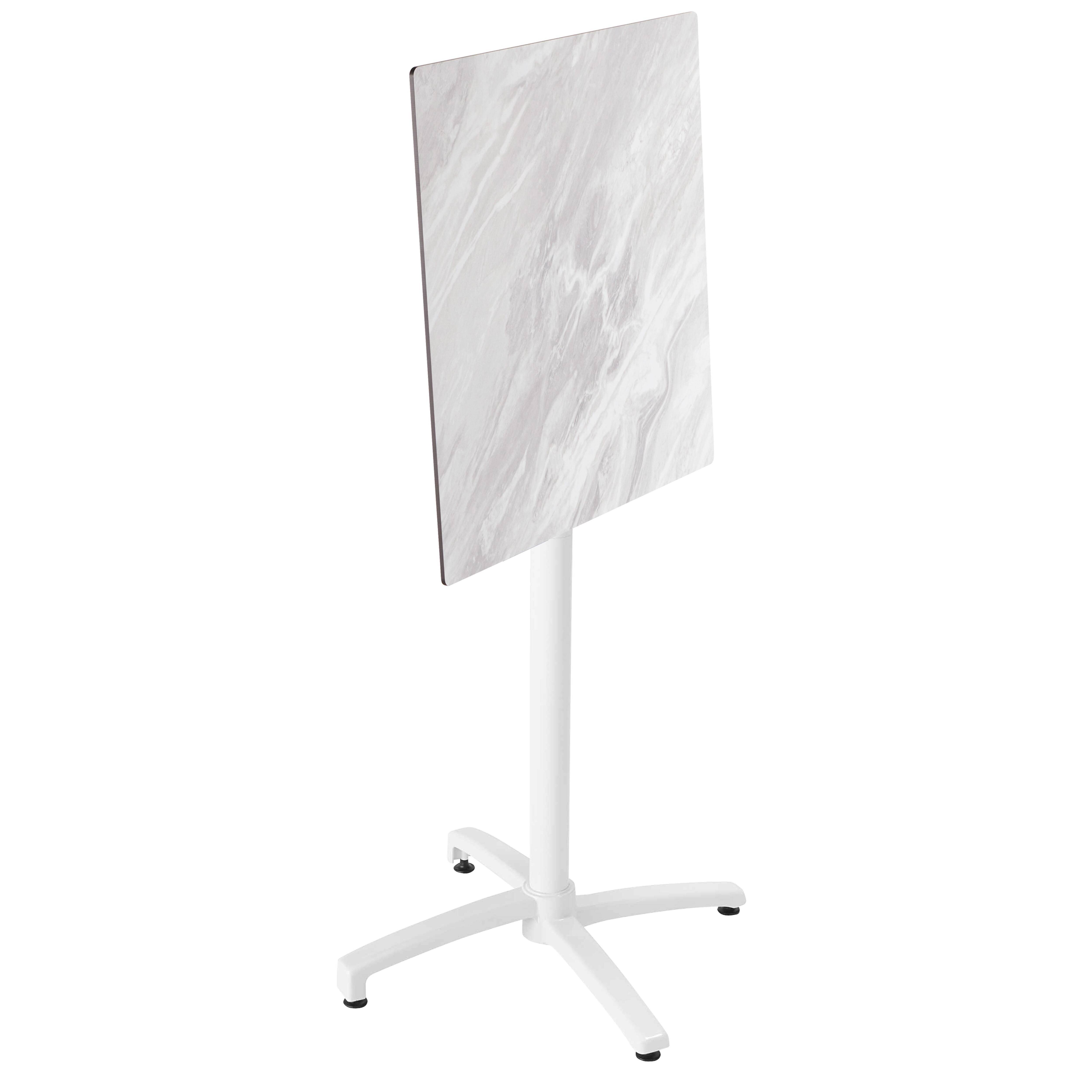 Oviala - Ensemble table haute stratifié marbre et 2 chaises hautes blanc - Oviala - Imagen 3