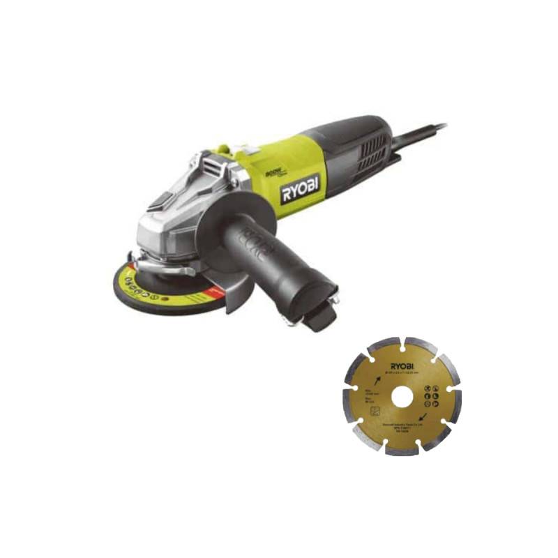 Ryobi - Pack RYOBI meuleuse d'angle 800W 125mm - 7 disque diamant et à tronçonner 125 mm - Image 2