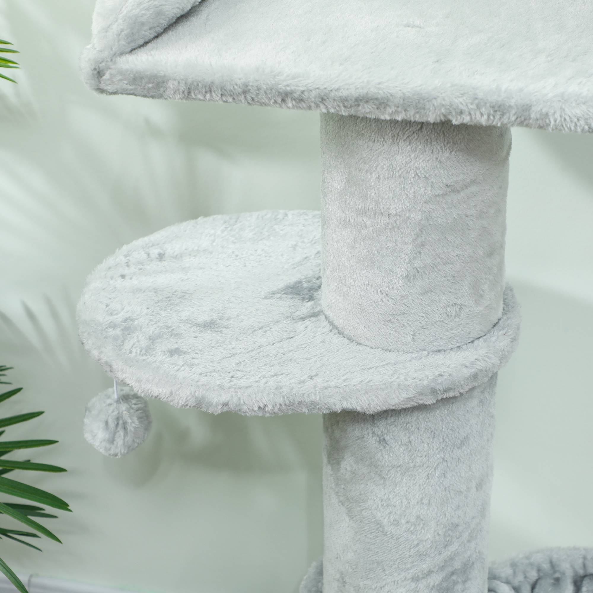 Arbre à chat Peluche douce Pour chats Jeu et escalade 103.5cm Gris clair - ComfortXL Outdoor Living - Image 10
