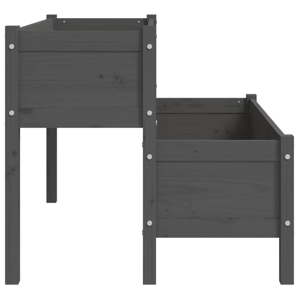 Maison Chic - Jardinière - Pot De Fleurs - Bac à Fleurs Gris 110x84x75 cm Bois massif de pin - Imagen 6