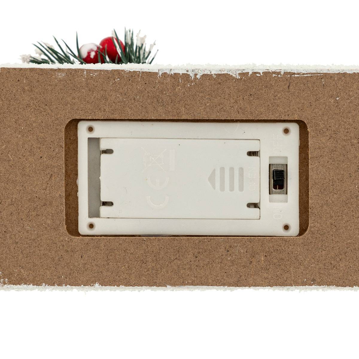 Fééric Lights & Christmas - Décoration maison rouge H18 cm 6 LED blanc chaud à piles - Feeric Lights & Christmas - Imagen 3