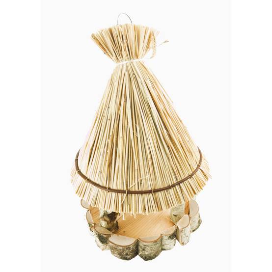 Mangeoire paillote ronde ø31 cm hauteur 47 cm, pour oiseaux - Image 5