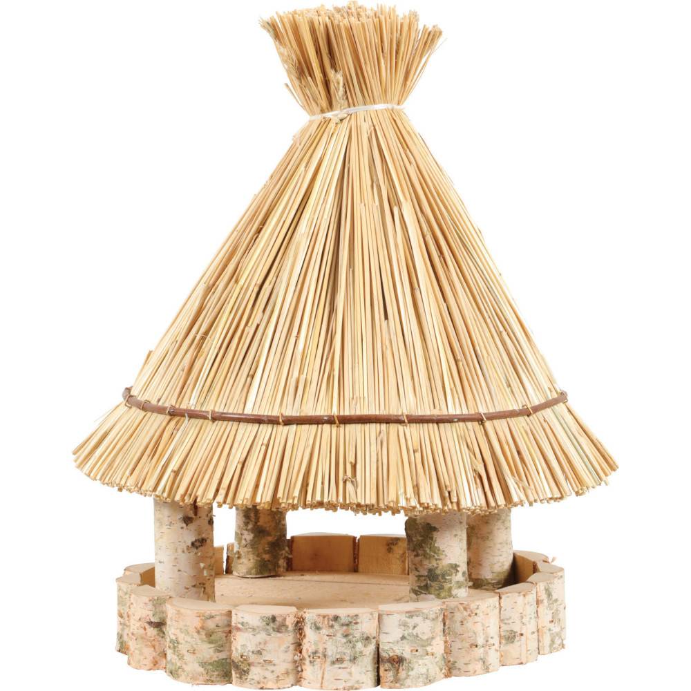 Mangeoire paillote ronde ø31 cm hauteur 47 cm, pour oiseaux - Imagen 3