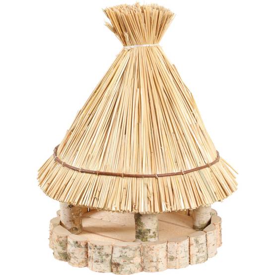 Mangeoire paillote ronde ø31 cm hauteur 47 cm, pour oiseaux - Image 1