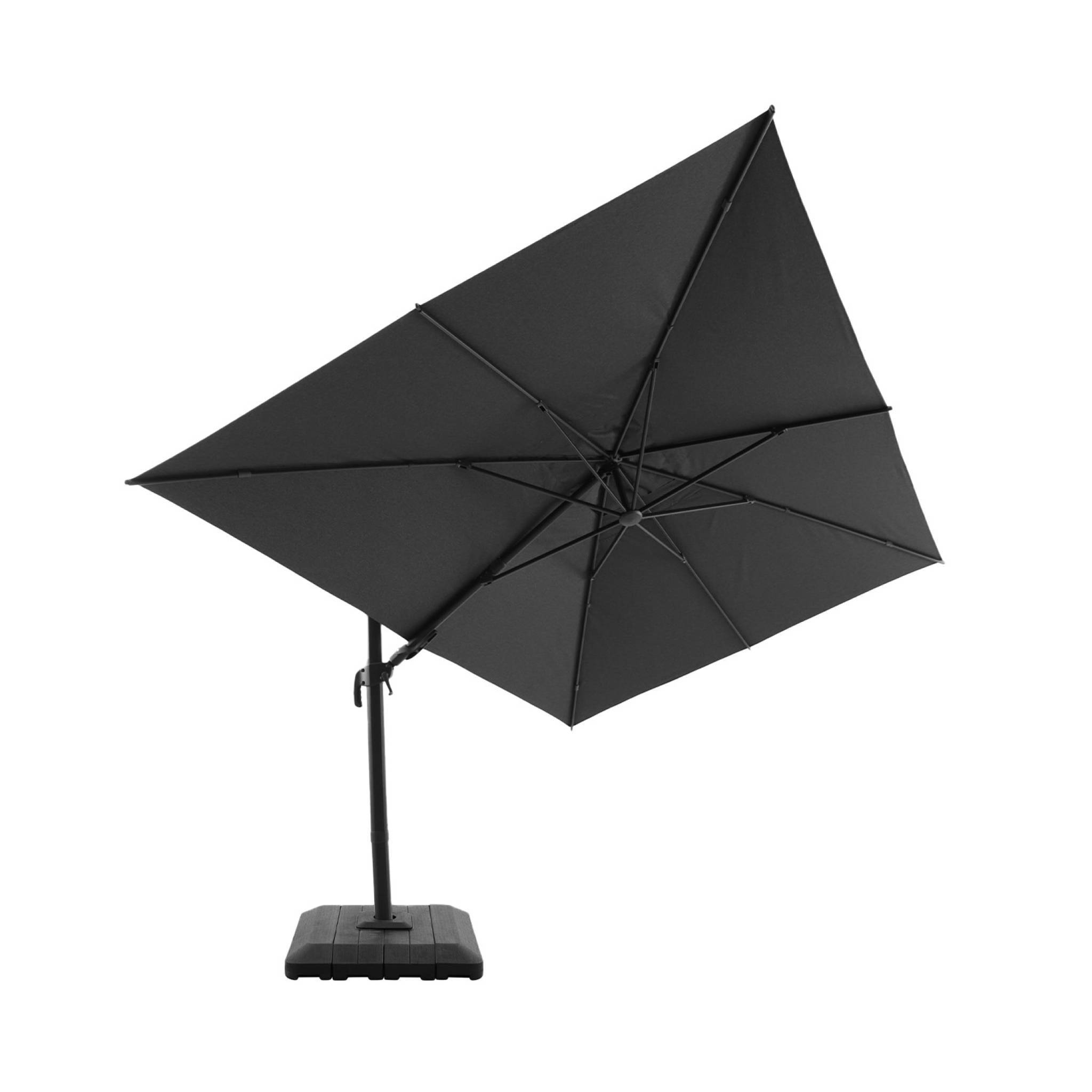Parasol déporté rectangulaire 3x4m + housse et dalles à lester 98x98cm anthracite - Ombrea | sweeek - Image 3