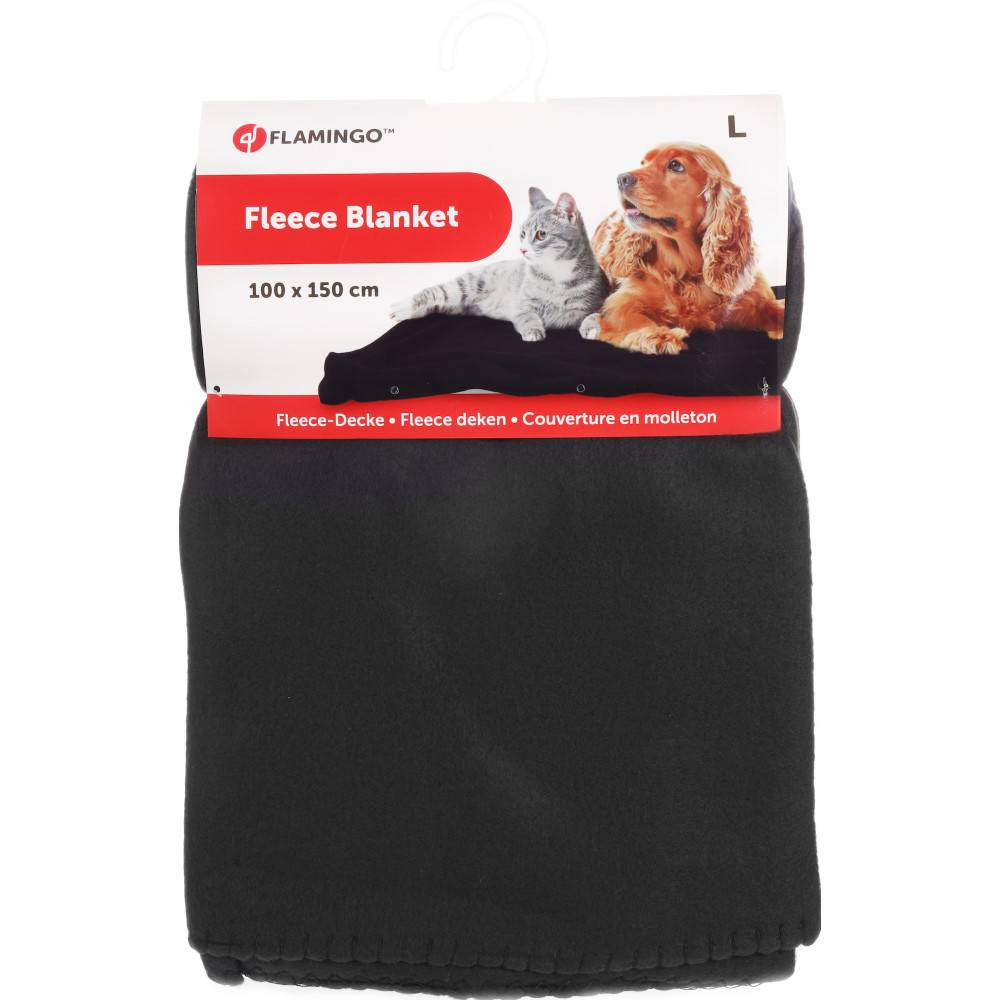 Couverture polaire noir L 100 x 150 cm pour chien - Image 2