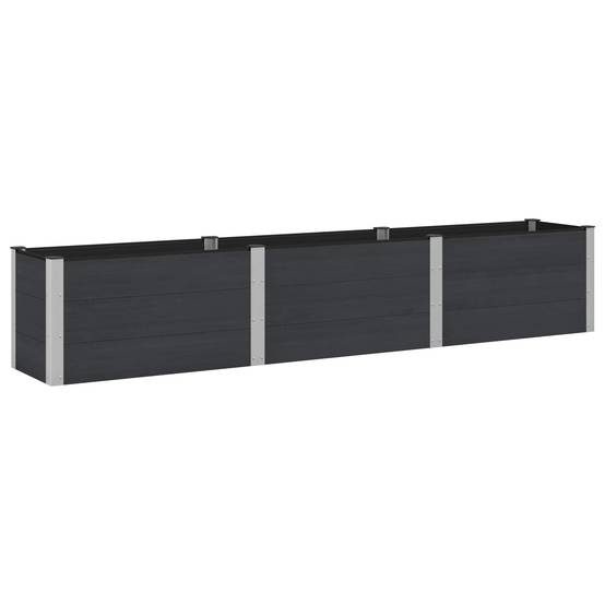 ComfortXL - Grand bac à fleurs composite aluminium pour potager extérieur fond ouvert noir 300x50x54cm - ComfortXL Outdoor Living - Image 2