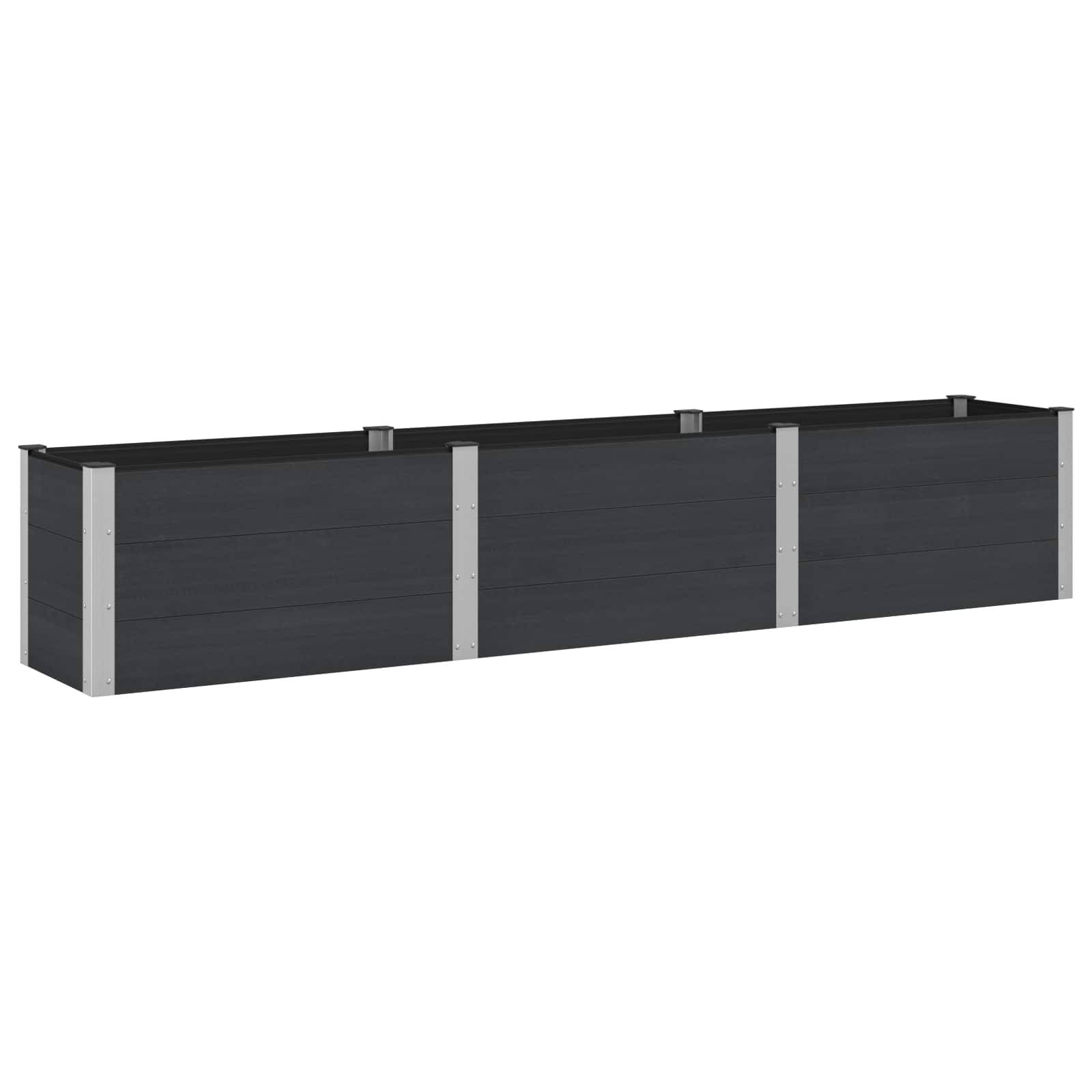 ComfortXL - Grand bac à fleurs composite aluminium pour potager extérieur fond ouvert noir 300x50x54cm - ComfortXL Outdoor Living - Image 2