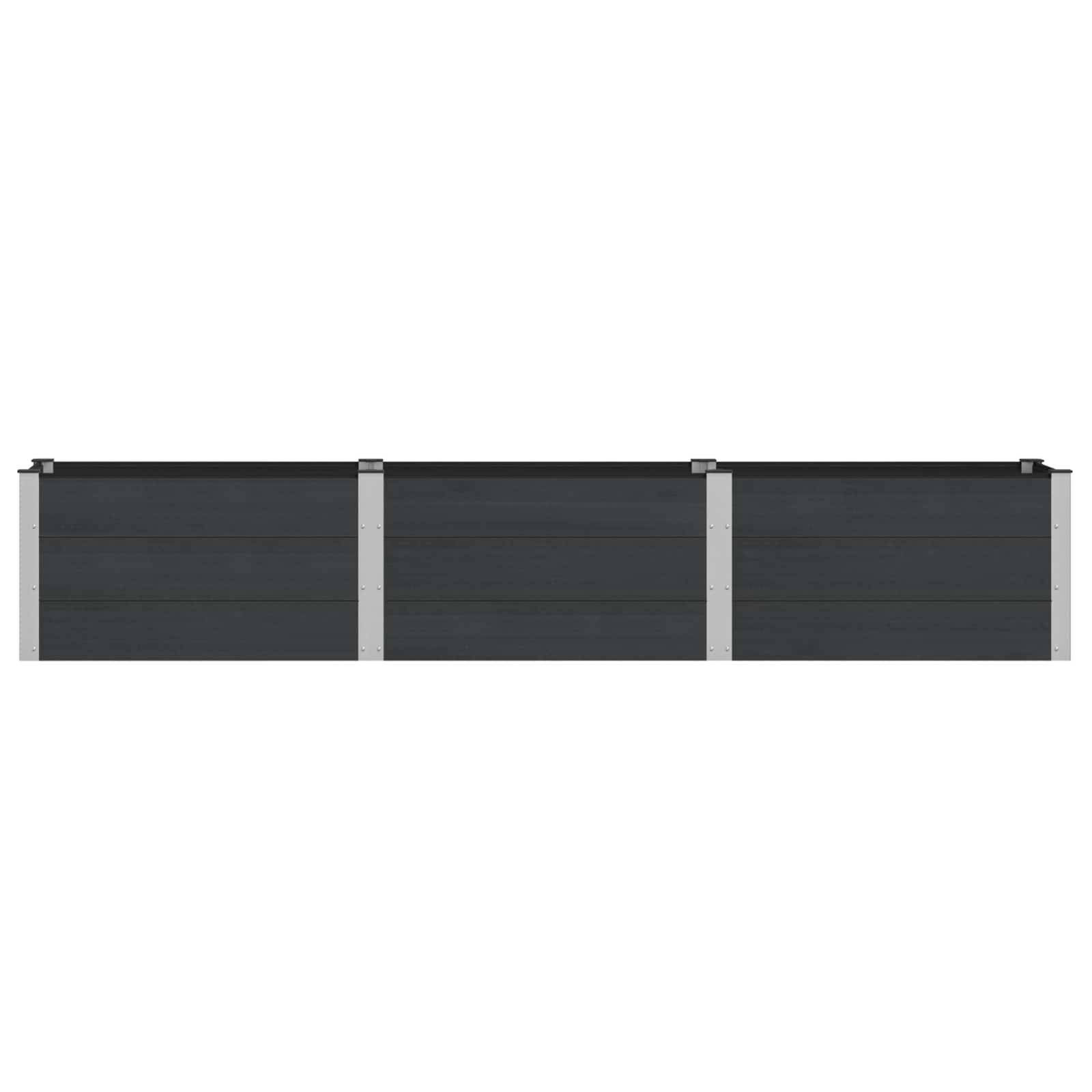 ComfortXL - Grand bac à fleurs composite aluminium pour potager extérieur fond ouvert noir 300x50x54cm - ComfortXL Outdoor Living - Image 3