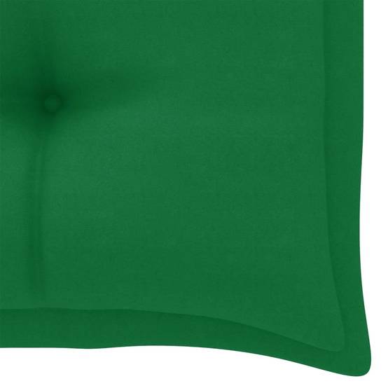 Helloshop26 - Banc de jardin meuble de patio d'extérieur terrasse avec coussin vert 112 cm bois de teck massif - Imagen 8