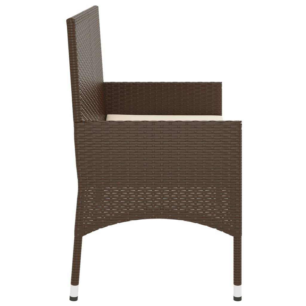 Helloshop26 - Banc de jardin 90 x 51 x 85 cm meuble de patio d'extérieur terrasse à 2 places avec coussins marron résine tressée - Imagen 4