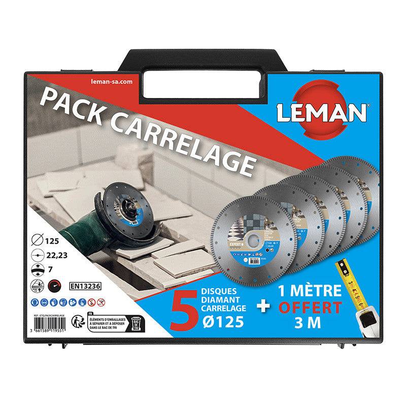 Pack carrelage LEMAN PACKCARRELAGE - 5 disques diamant + 1 mètre offert Leman