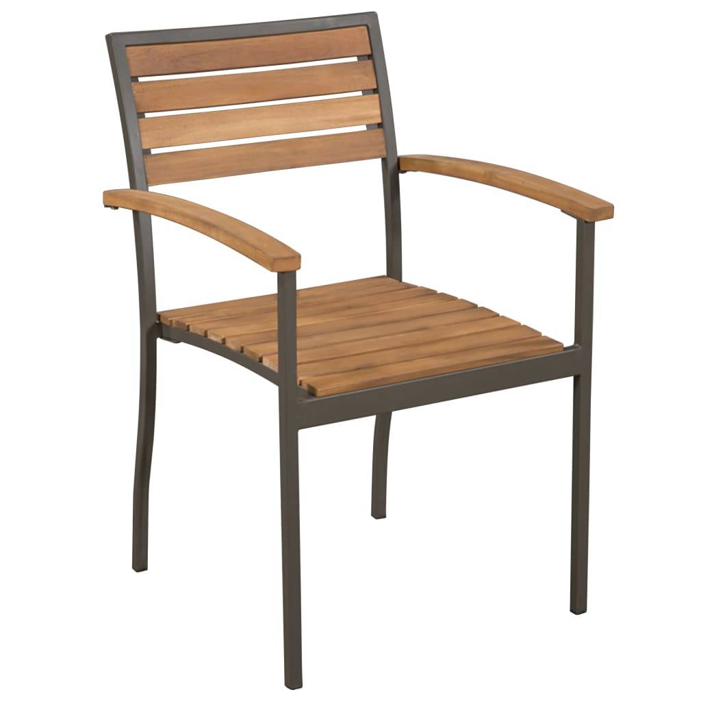 Vidaxl - Ensemble à manger d'extérieur 5pcs Bois acacia solide et acier vidaXL 44230 - Imagen 8