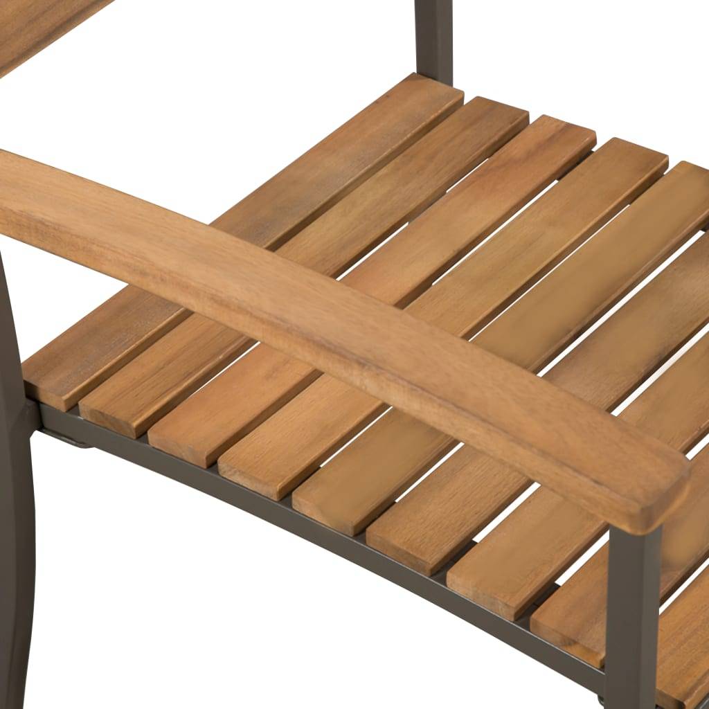 Vidaxl - Ensemble à manger d'extérieur 5pcs Bois acacia solide et acier vidaXL 44230 - Imagen 5
