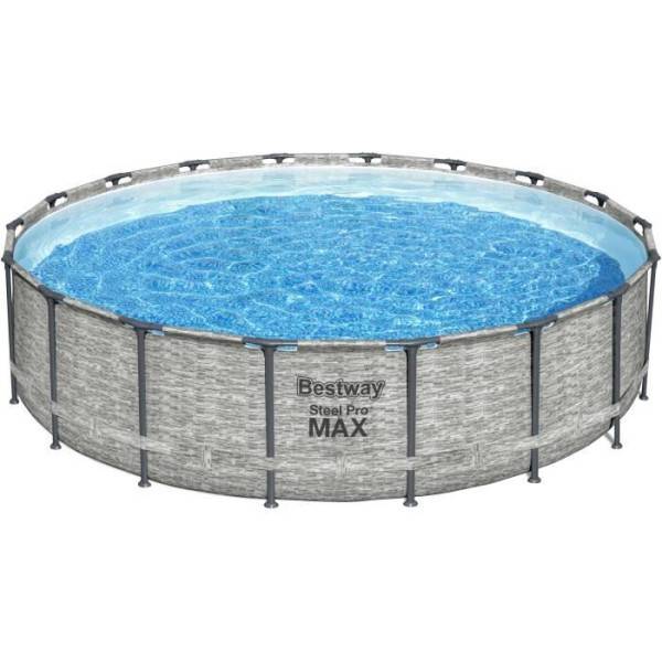 Bestway - Kit Piscine hors sol tubulaire BESTWAY Steel Pro Max™ - 549 x 122 cm - Ronde (Avec pompe de filtration, une échelle et une b