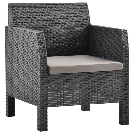 Petit Salon de Jardin 2pcs Polypropylène pour Balcon Anthracite – ComfortXL Outdoor Living - Image 3