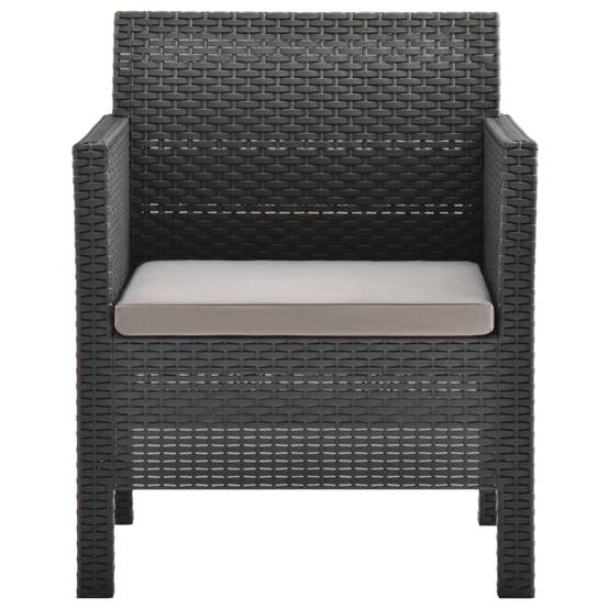 Petit Salon de Jardin 2pcs Polypropylène pour Balcon Anthracite – ComfortXL Outdoor Living - Image 4