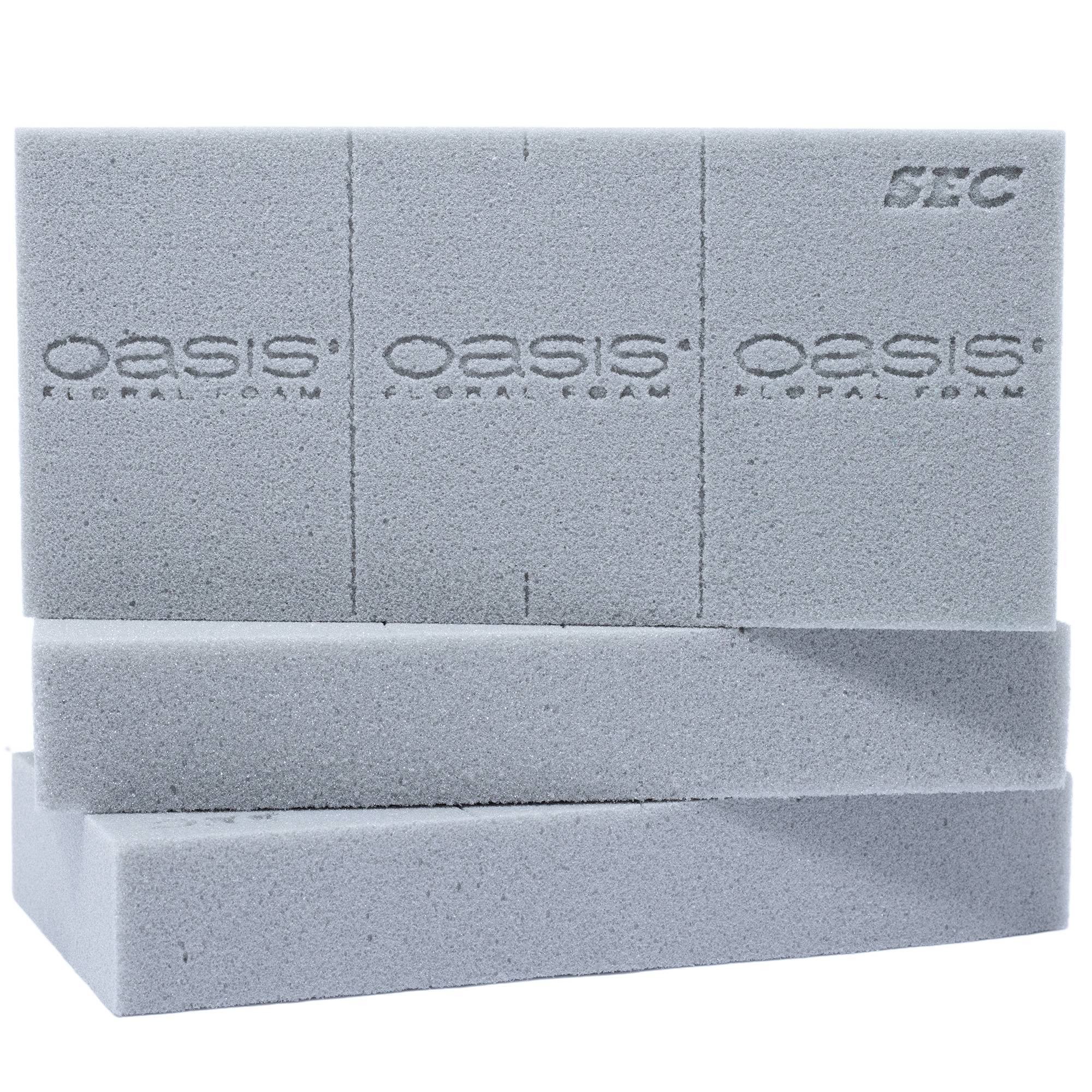 3x OASIS® SEC mousse de piquage pour arrangements de fleurs séchées - 23 x 11 x 3,6 cm - pour mariage, anniversaire, église, en forme de brique - Image 1